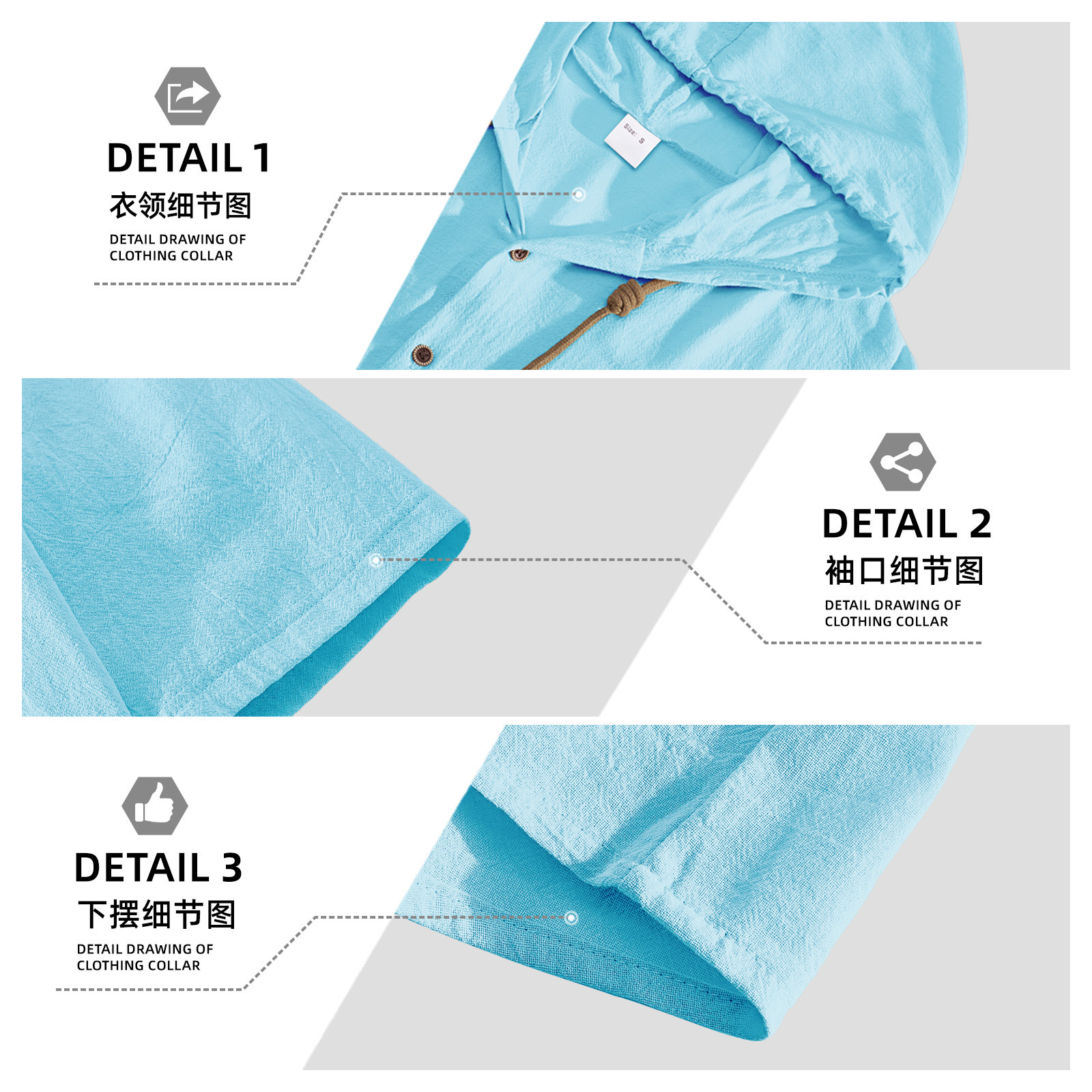 Amazon americano lino camisa de hombre comercio exterior moda ocio verano transpirable delgado con capuzas de manga corta chaqueta cardián