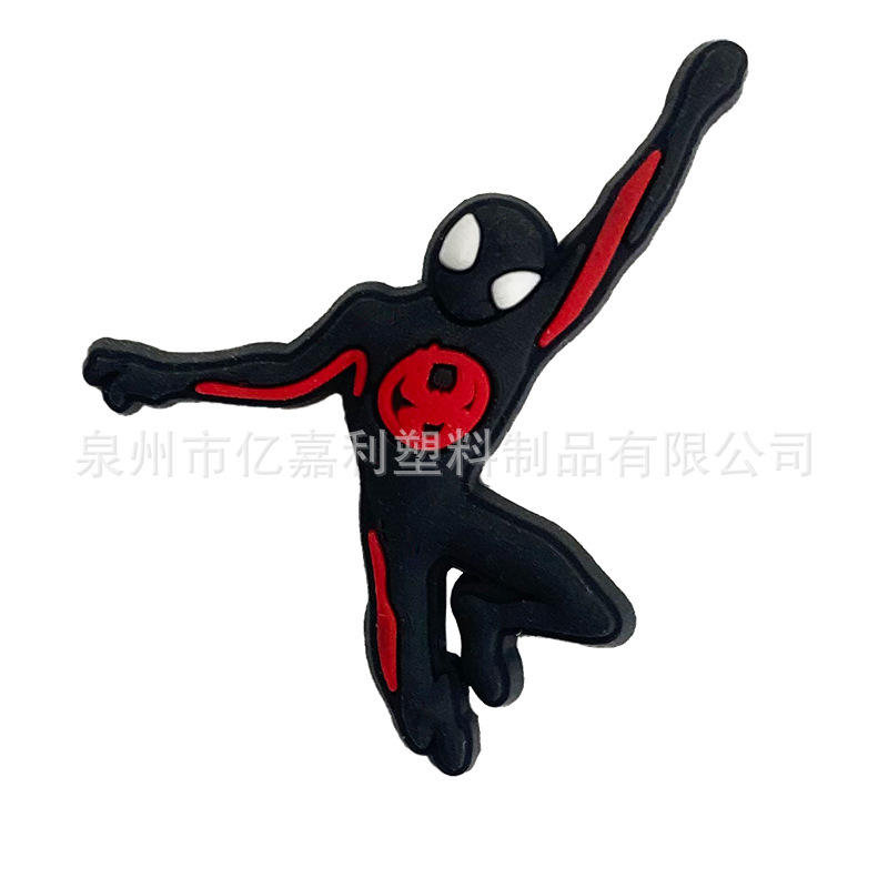 Superhéroe Spider-Man serie Anime agujero zapatos accesorios de jardín zapato flor accesorios de DIY Flor de zapato extraíble