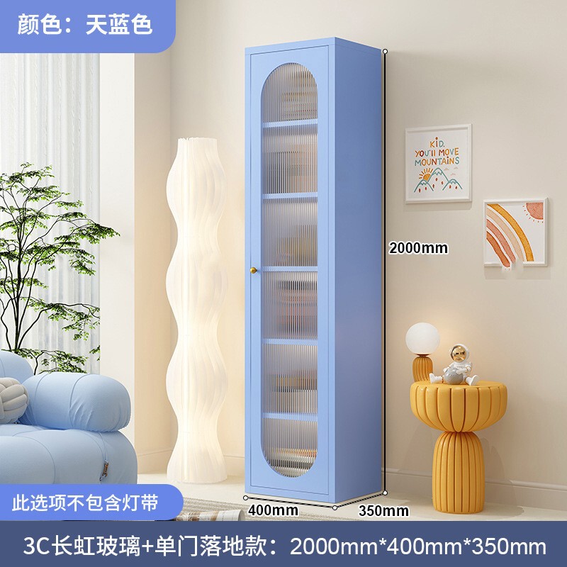 钢制书柜玻璃门防尘书架简约现代铁艺置物柜客厅储物柜家用展示柜|undefined
