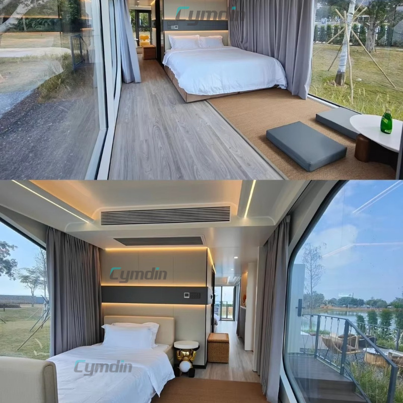 Cápsula espacial de doble capa, casa móvil, casa terminada, casa de familia, villa con cápsula de manzana, área escénica simple, casa integrada al aire libre