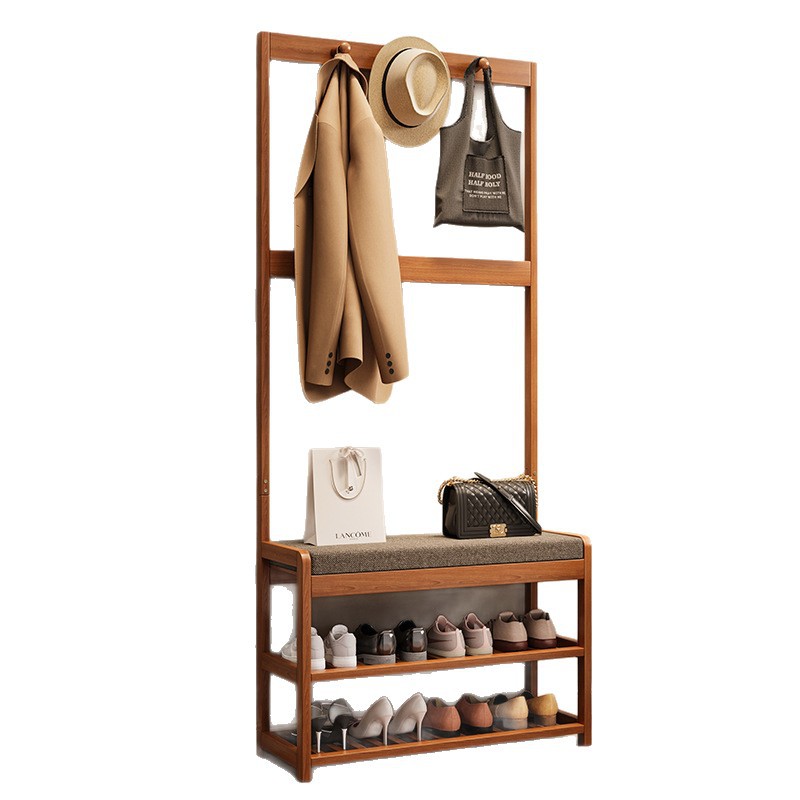 Inicio CAMBIO DE ZAPATOS taburete puede sentarse en la puerta estilo chino percha integrado pasillo multi-capa de almacenamiento funcional estante del zapato