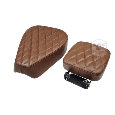including crash bars, bumpers, seat | Motorcycle bumper - floral-brown-front-and-rear-b-type-reversible-seats-front-seat-lowered-with-rear-seat-that-can-be-flipped-to-serve-as-a-backrest