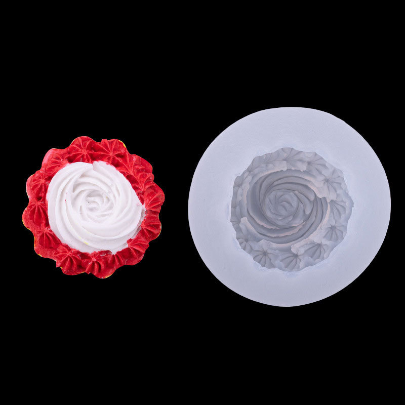 Simulación tridimensional pequeño pastel molde de silicona DIY epoxi arcilla yeso aromaterapia vela hecha a mano jabón fabricación Accesorios