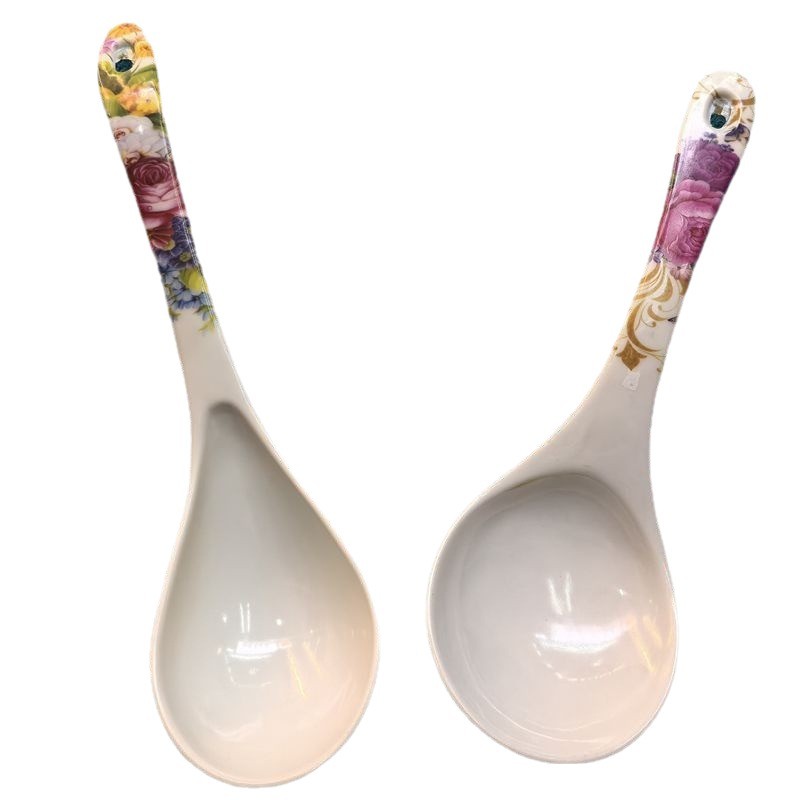 Cucchiaio di plastica per riso, grande cucchiaio da zuppa per cuociriso, utensili da cucina, per uso alimentare, stile semplice floreale_voghion.com