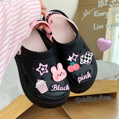 Soft and Cute Rabbit Sweet Cool Color Block New Model Squeaky Feeling Wearable Vacation Beach Shoes for Women Summer