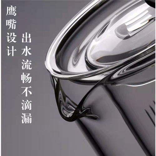 Heat-resistant borosilicate glass teapot with side handle, health pot, tea brewing set, flower tea pot, tea set, tea brewing tool