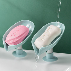 Creative soap box punch-free leaf drain suction cup soap box bathroom wall-mounted toilet storage rack soap rack