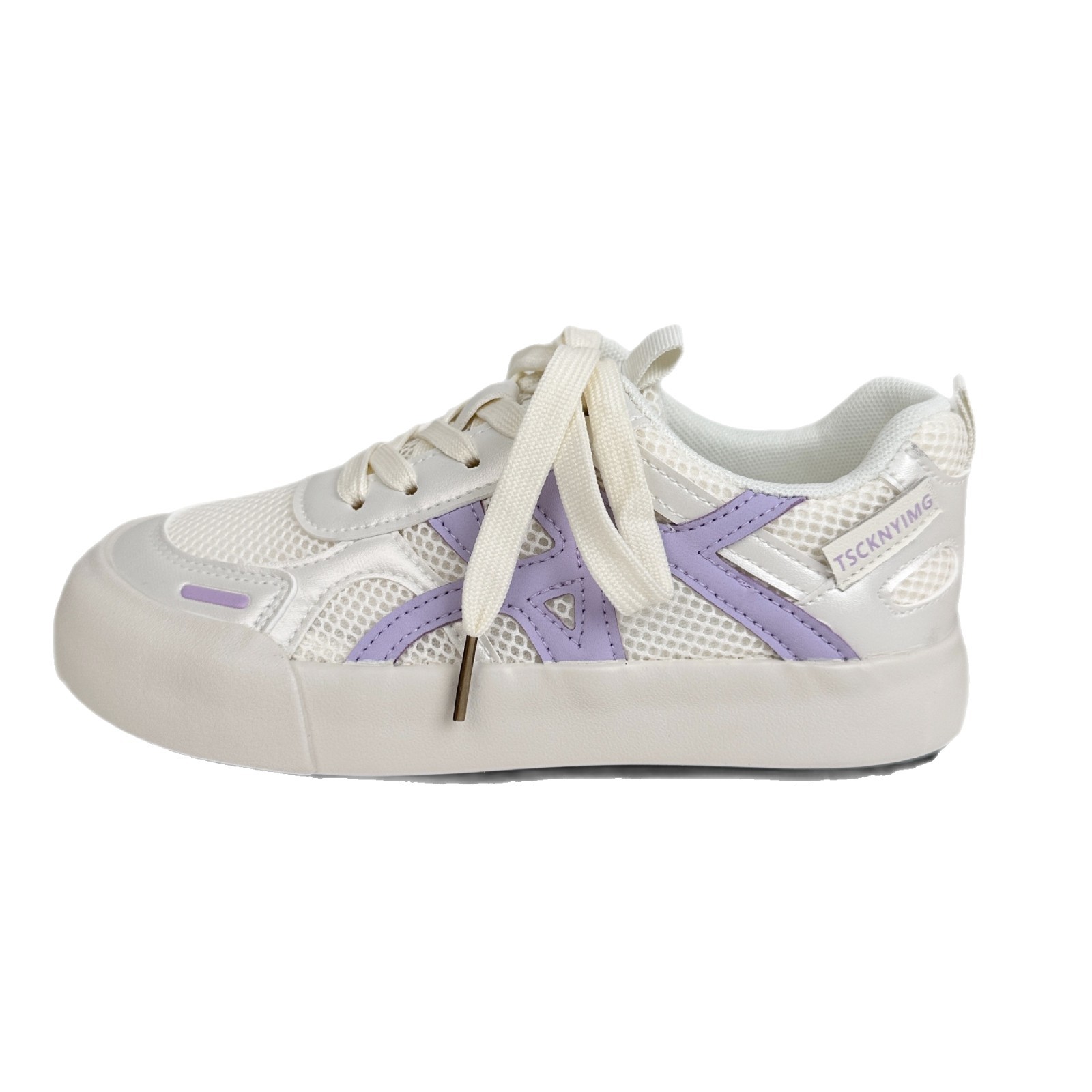 6662 zapatos blancos de aumento de suela gruesa de verano para mujer 2025 nuevo estilo de malla de todo fósforo transpirable con falda Zi Dexun zapatillas