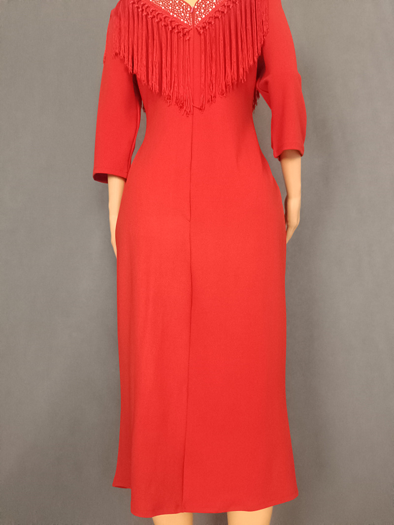 GraceChic Elegantes, figurbetontes, afrikanisches Plus-Size-Quastenkleid im europäischen und amerikanischen Stil für Damen, ideal für Pendler, 0010_voghion.com