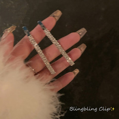 New Women's Luxury Feng Shui Diamond Cubic Zirconia One-Length Bangs Hair Clip, Exquisite Silver Hair Pin for Forehead and Side