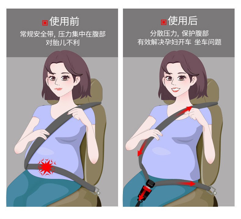 Pregnant women's safety belt car seat equipped with big belly support belt free of installation buckle anti-strapping belt pregnant women's belt F