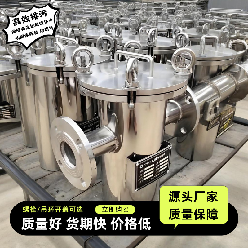 304 316L不锈钢提篮蓝式过滤器毛发收集器天燃气管道直通式过滤器