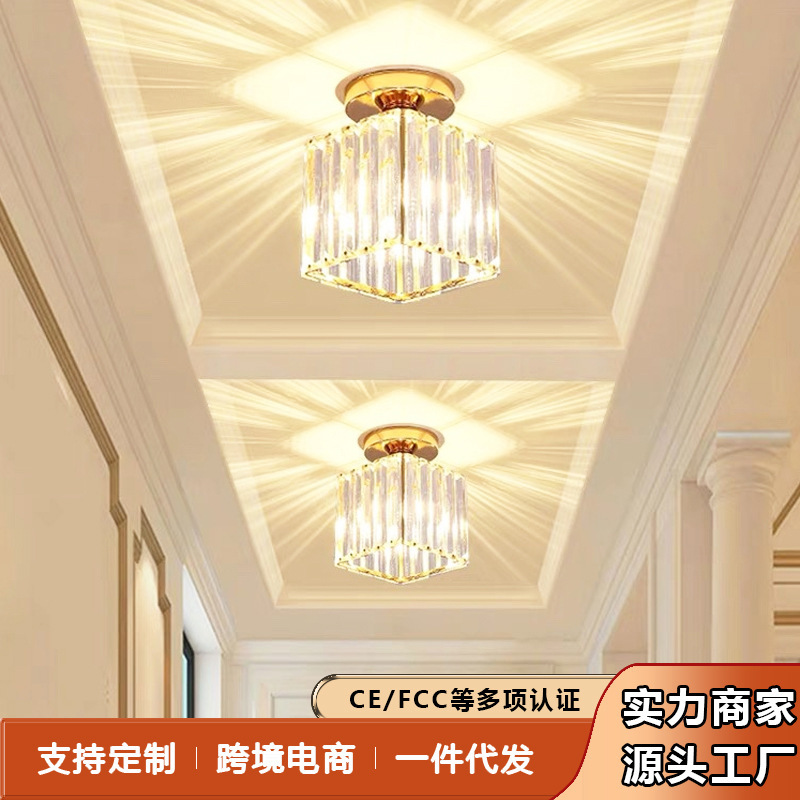 Light Luxury Aisle Light, Simple Modern Corridor Light, Balcony Round Creative Crystal Living Room Ceiling Entry Light, Entrance Light Light Luxury Aisle Light, Simple Modern Corridor Light, Balcony Round Creative Crystal Living Room Ceiling Entry Light, Entrance Light