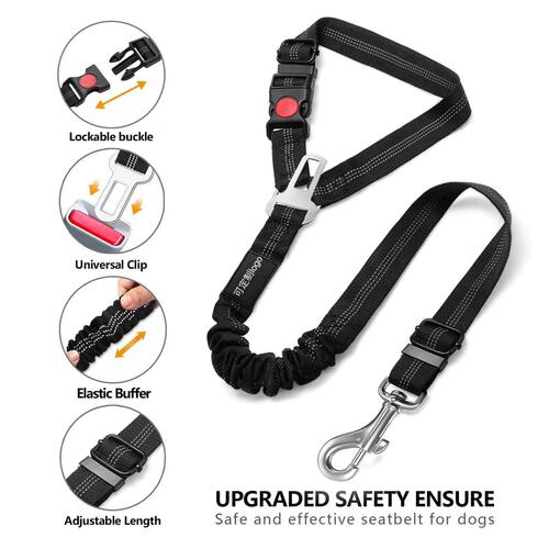 Pet Car Safety Belt Harness Tether Heat Absorbing Dog Rope Retractable Large Dog Round Clip Dog Chain Nylon
