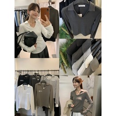 【MISS密思家】版型质感很赞的简约百搭小翻领显瘦打底衫89036