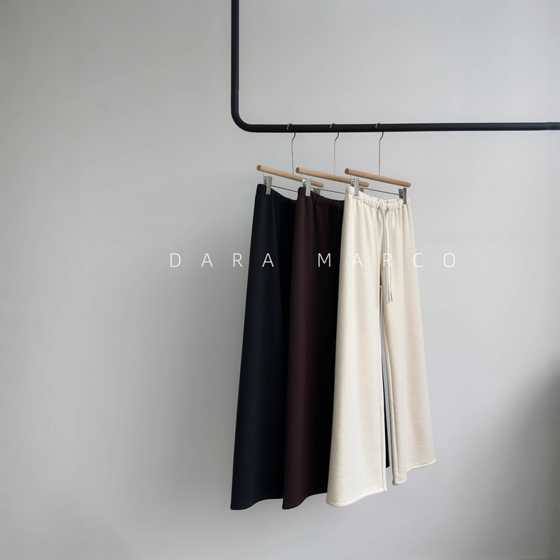 Cloud-Like Comfort~Chao Fine Wool Blend Knit One-Piece Elastic Casual Wide-Leg Pants 26 Early Autumn Women's