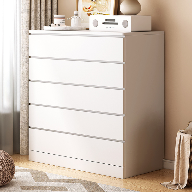 Nightstand wardrobe, five-drawer cabinet, living room floor storage cabinet, cream-style bed-side cabinet, home-use drawer cabinet