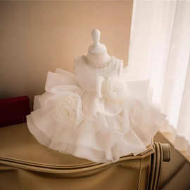 儿童唯美礼服超仙森系花童婚纱女童公主裙轻奢高端主持小众演出服