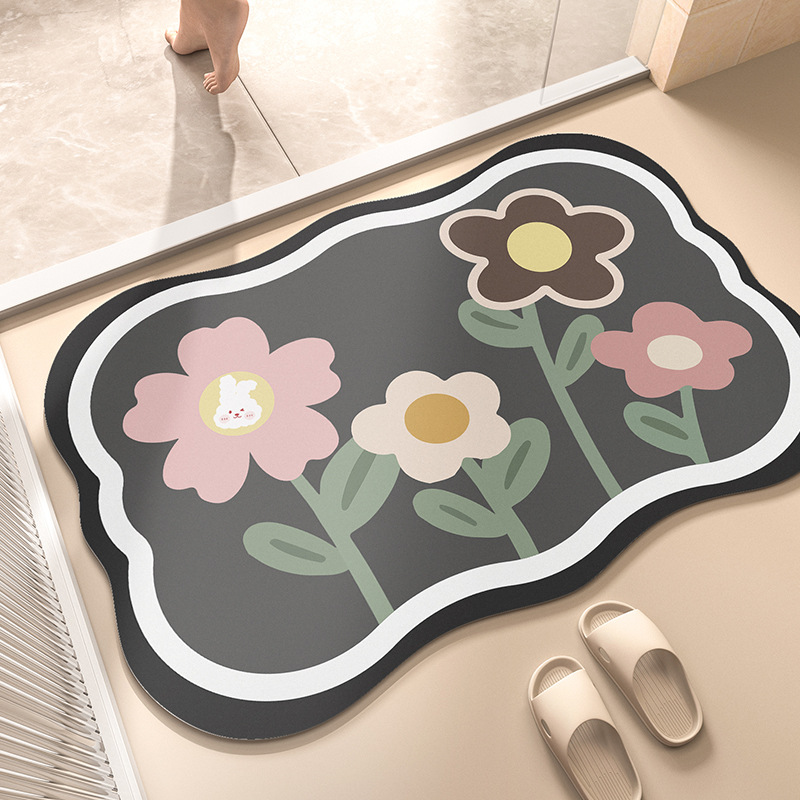 Alfombra del piso del baño alfombra absorbente de barro de diatomeas alfombra del piso del baño alfombra antideslizante puerta del baño