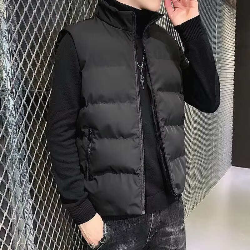 Stand Collar down Vest Men's Short Sleeveless down Jacket Gray Duck down Slim Warm Jacket Vest Vest