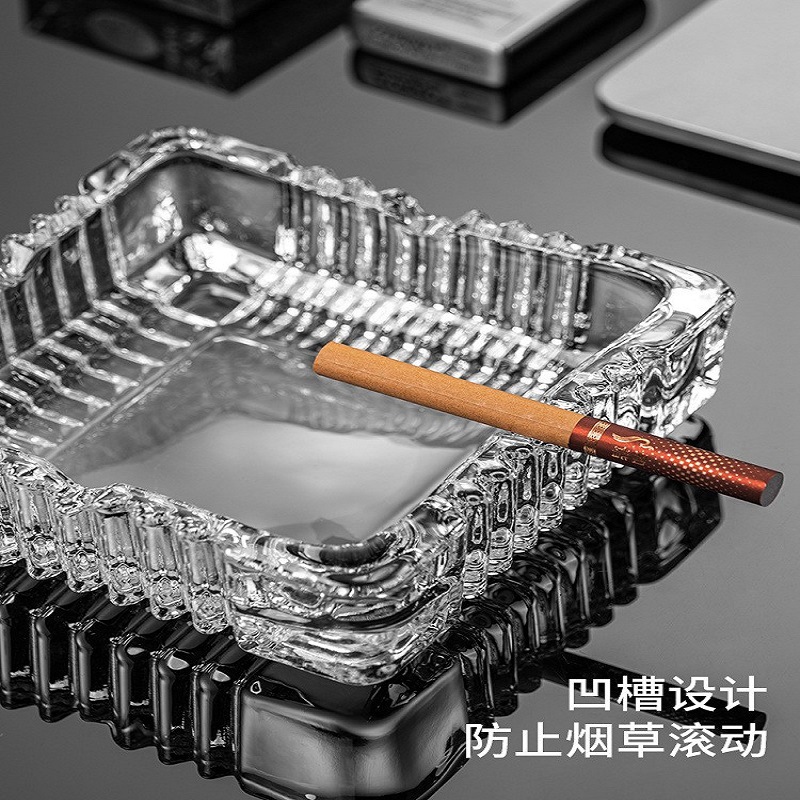 Cenicero de vidrio creativo de cristal cenicero de sala de estar doméstica a prueba de humo hotel comercial sala de huéspedes oficina sensación