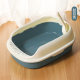 Spot wholesale meow heart treasure home wind high bag border splash-proof plastic litter box durable fall-resistant cat toilet