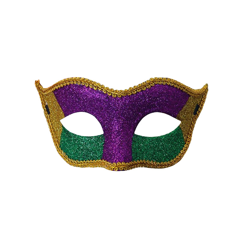 Carnaval máscara de plumas de polvo Amazon máscara de mitad de cara tricolor maquillaje de baile de fiesta accesorios de vestuario