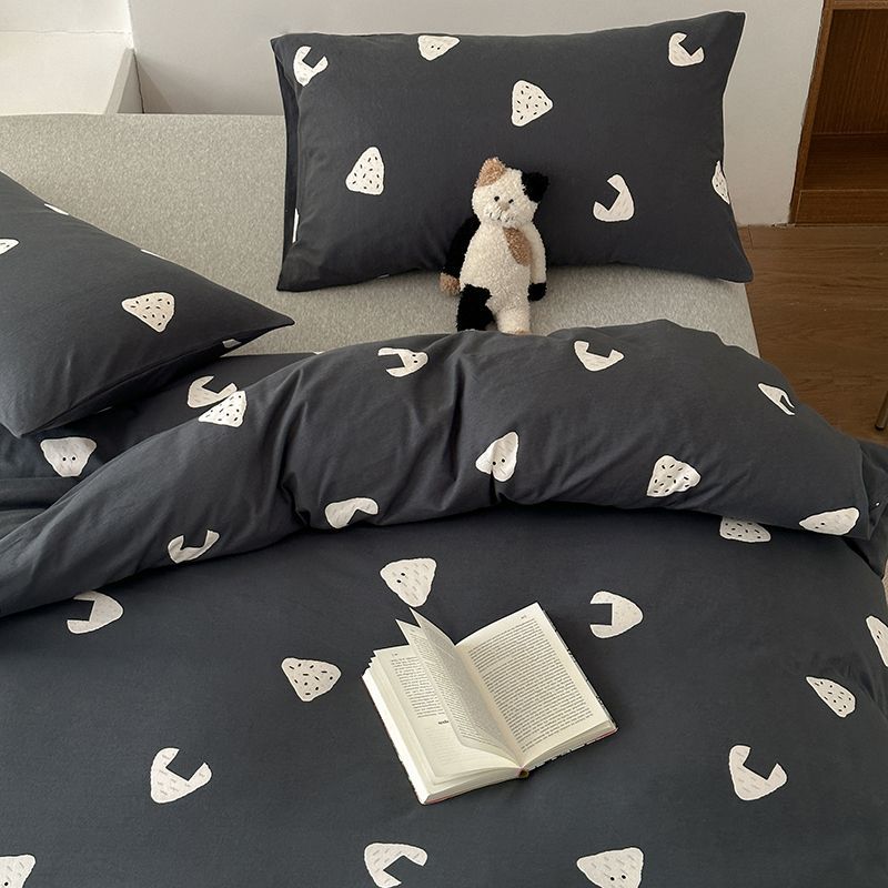 Category a Cartoon Baby-Grade Tianzhu Cotton Four-Piece Set for Naked Sleeping Knitted 100 Pure Cotton Kidsren's Quilt Cover Bed Sheetss and Fitted Bed Sheetss