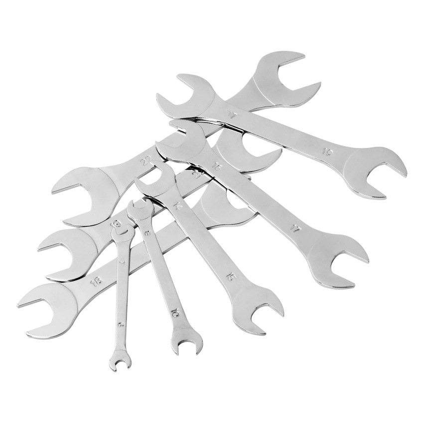 Hi-Spec delgada llave abierta de doble cabeza sólida llave de horquilla Llave de doble abierto llave abierta fija