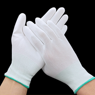 Guantes de protección laboral de jardinería antiestáticos para mujeres guantes de protección laboral de fábrica electrónica sin polvo de palma de PU al por mayor