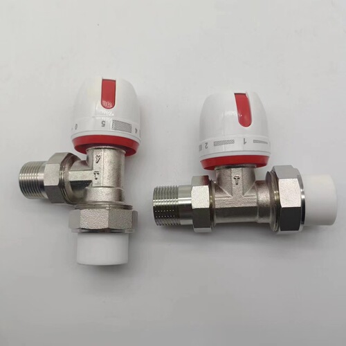 Wholesale brass PPR direct-type thermostatic valve, radiator type thermostatic valve, threaded hot melt manual underfloor heating regulating valve