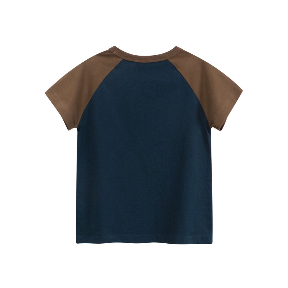 27kids niños de manga corta verano nuevo estilo 2025 niños camiseta coreana letras ropa de bebé una pieza