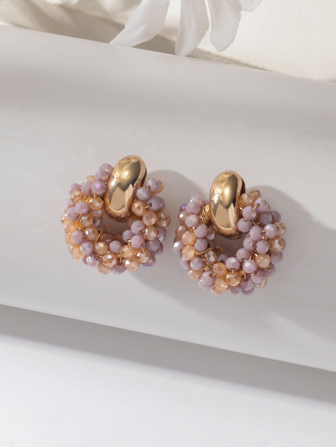 Artificial Crystal, Alloy Material 1 Pair Elegant Lady Geometric Artificial Crystal Alloy Ear Studs