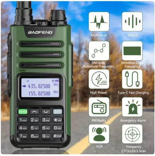 Поставка радиостанции Baofeng BF-UV13 Pro портативная, Type-C, радиосвязь, настройка частот, рация Baofeng