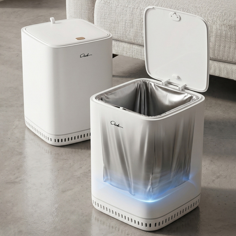Air-pressurized trash can with automatic suction for kitchen and living room, new model with large capacity, lid and press-type paper basket Air-pressurized trash can with automatic suction for kitchen and living room, new model with large capacity, lid and press-type paper basket