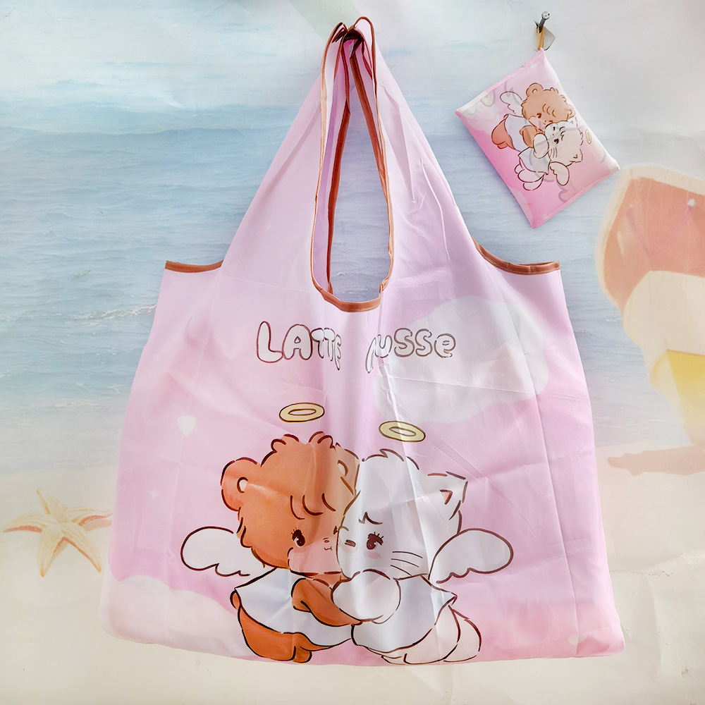 大型アニメスポット折り畳み環境保護レジ袋携帯袋が軽くて、野菜バッグを買って収納するファッションを繰り返している