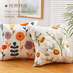 中国の牧歌的なライト高級刺繍ソファ北欧リビングルームベッドサイド背もたれクッション枕カバー枕綿