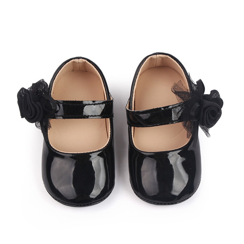 Spring and autumn 0-1 year old baby PU leather toddler shoes soft sole breathable baby shoes versatile princess shoes 2768