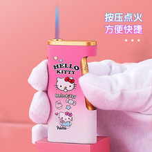 创意侧压充气防风打火机可爱卡通个性直冲金属外壳网红火机批发