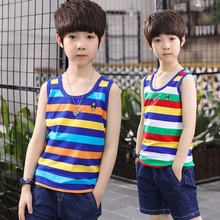 巴拉卜比正品童装儿童背心跨境夏季童装中大童男童女童圆领背心