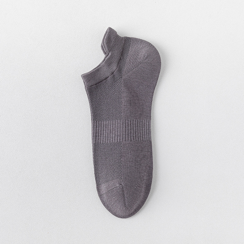 Calcetines de algodón de color sólido para hombres calcetines de malla transpirables para hombres sin costuras de verano embalaje independiente delgado