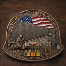 跨境Veteran M1 Helmet Tribute Challenge Coin越战M1钢盔纪念币
