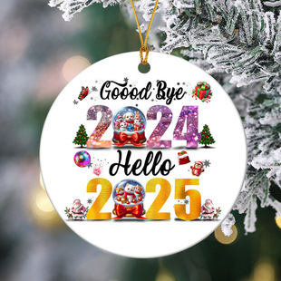 New Year Celebration Acrylic Pendant-Farewell 2024, Welcome to 2025 Hanging for New Year Party