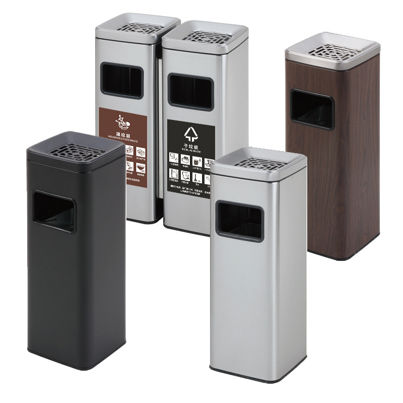 丽格桶防指纹环境桶不锈钢直投垃圾桶座地烟灰桶 2