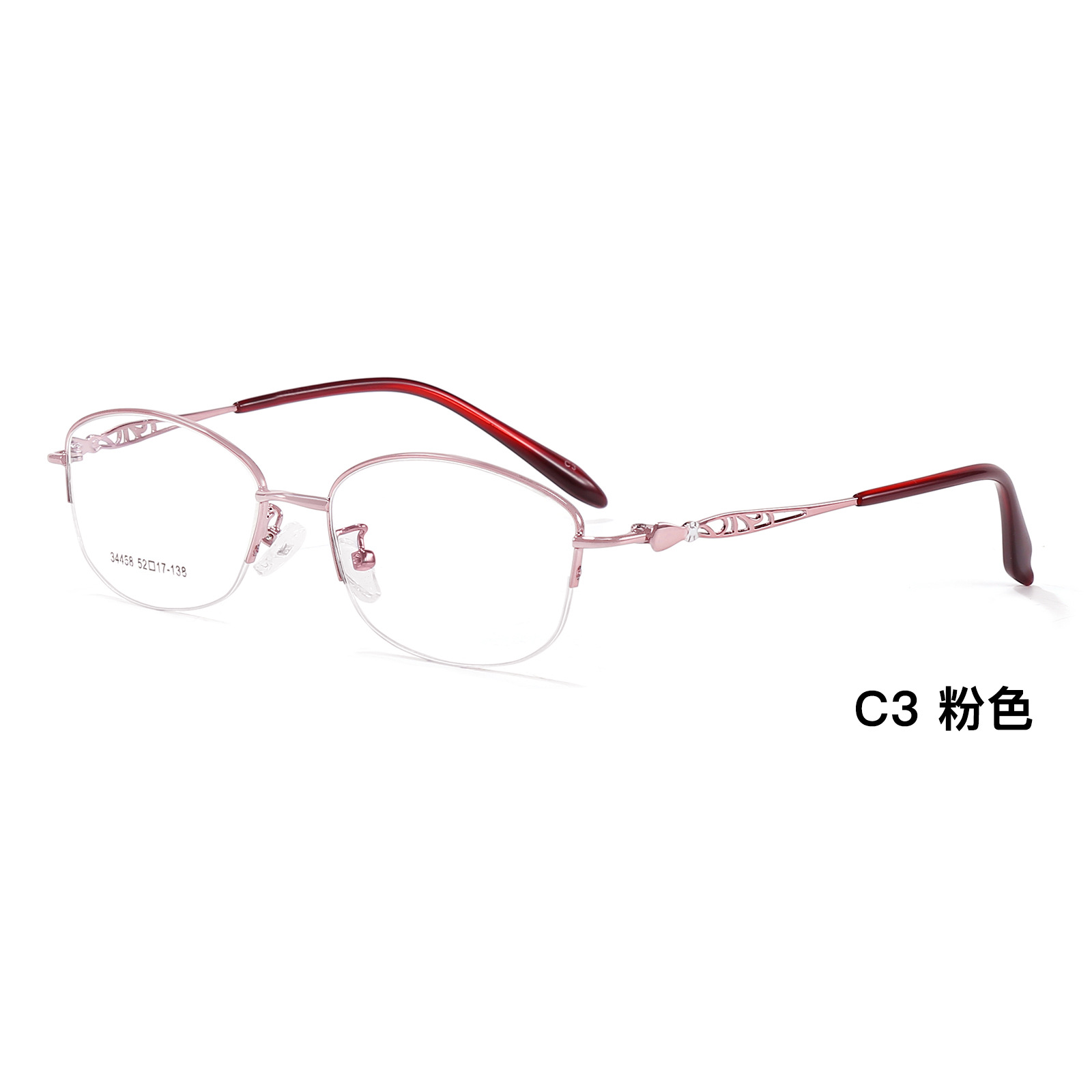 Elegante y encantadora Aleación de las mujeres gafas Marco de luz de lujo elegante gafas talladas piernas pueden ser equipadas con gafas Danyang al por mayor