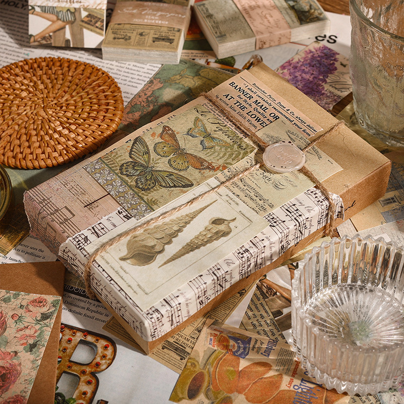 Materiales de estilo antiguo este papel de fondo de cuentas de mano retro papel de fondo de notas no adhesivo papel de notas de cuentas de mano DIY