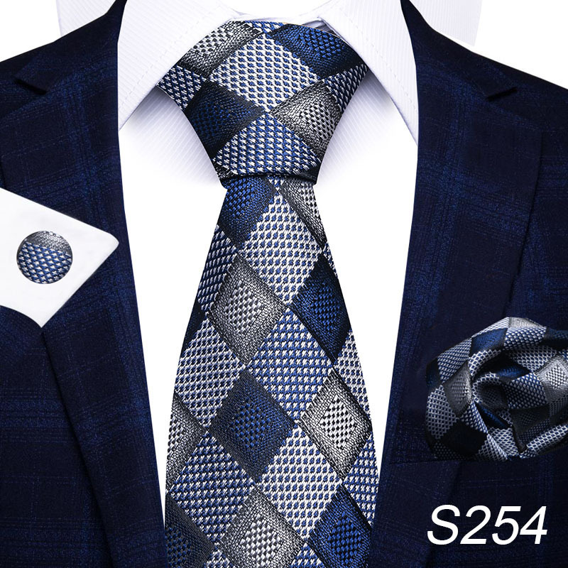 Simple Style Stripe Lattice Waves Polyester Yarn Men's Tie display picture 108