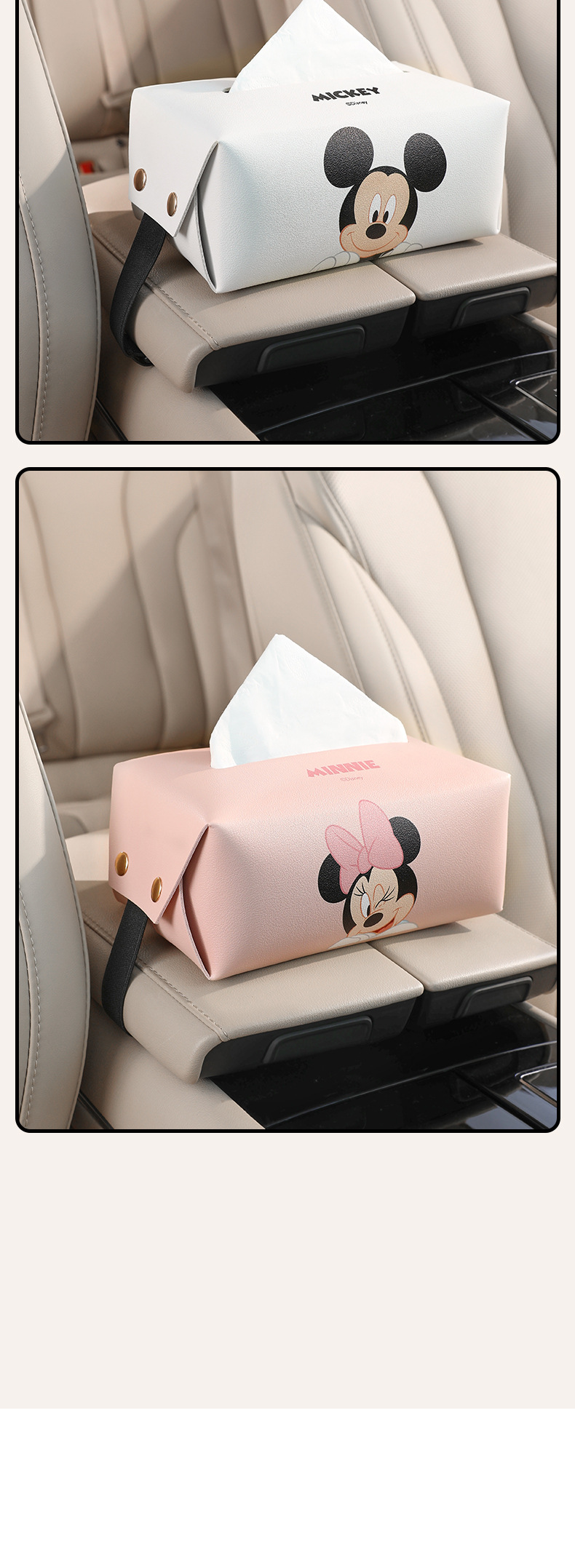 Strawberry Bear Car Tissue Box, Cute Car Armrest Box Tissue Holder, Car Storage Napkin Box, Car Tissue Dispenser
