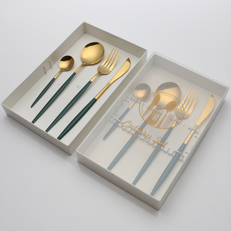 화이트 박스-24개 세트-그린 골드