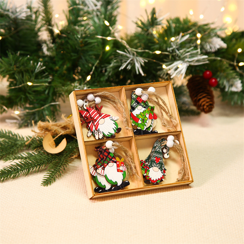 Christmas Cute Santa Claus Wood Party Hanging Ornaments 12 Pieces display picture 3